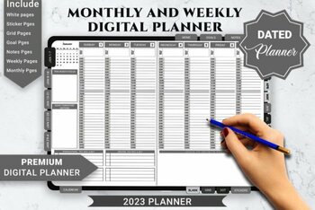 Preview of Digital Teacher Planner 2023 - Edit with iPad, Notepad