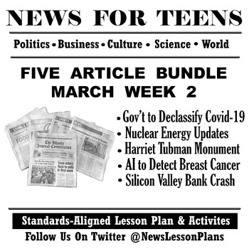 Preview of 2023_Mar Wk 2_Current Events News Articles_Middle & High School_Sub Lesson Plans