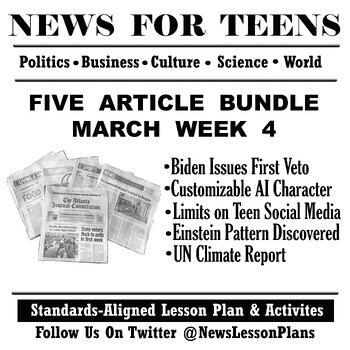 Preview of 2023_Mar Wk4_Current Events News Articles_Middle & High School_Sub Lesson Plans