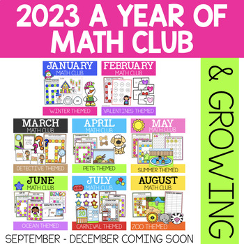 Preview of 2023 Math Club Bundle {First Grade Activities}