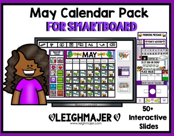 Preview of 2024 May Calendar and Math Pack for Smartboard