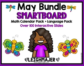 Preview of 2024 May Smartboard BUNDLE - May Calendar Pack AND Language Pack SMARTboard