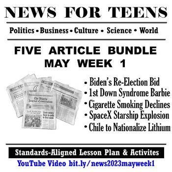 Preview of 2023_May Week 1_ Current Events News Articles_Middle and High School_Sub Plans