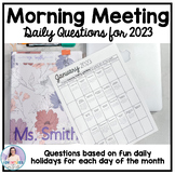 2023 Morning Meeting Calendar Questions