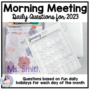 Preview of 2023 Morning Meeting Calendar Questions