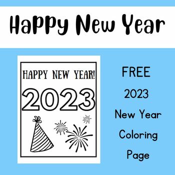Preview of FREE New Year Coloring Page 2023
