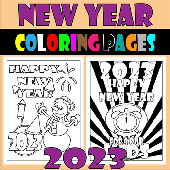 Happy New Year 2023 coloring pages - ColoringLib