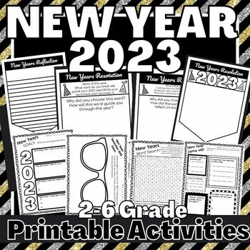 2023 New Year Printable Activities, Goal Setting Activities | TPT