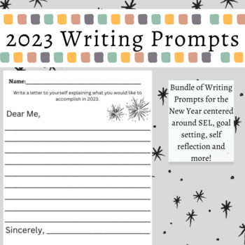 2023 New Year Writing Prompts by Sydney Harrison | TPT