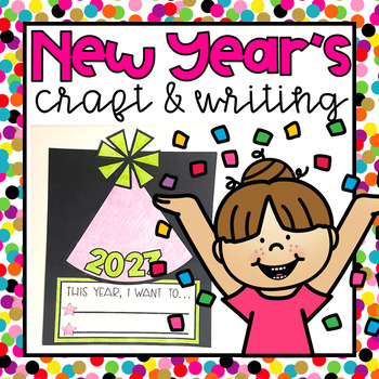 2024 New Year's Party Hat Craft and Writing by The White Rabbit | TPT