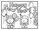 2024 New Years Coloring Page