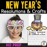 2024 New Years Glasses Resolution Writing Craft List Goals