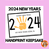 2024 New Years Keepsake Handprint Worksheet Preschool PreK