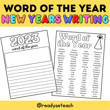 Preview of Back to School Word of the Year Goals Writing Activity + BONUS Activity Pennant!