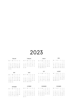 2023 One Page Calendar by Mikaela Ramsay | TPT