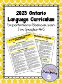 2023 Ontario Language Grade 4 + 5 Expectation Comparison