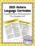 2023 Ontario Language Grade 6 + 7 Expectation Comparison