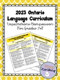 2023 Ontario Language Grade 7 + 8 Expectation Comparison