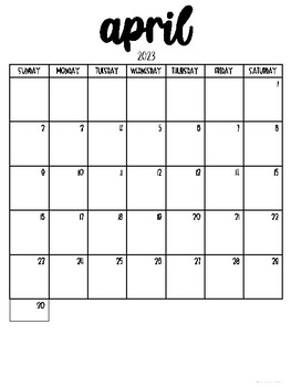 2023 Printable Calendar by Sunshine and Schooltime | TPT