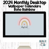 2024 Rainbow Desktop Organizer Wallpaper Monthly With Fold