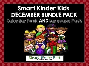 Preview of 2023 Smart Kinder Kids BUNDLE - December Calendar AND Language for Smartboard