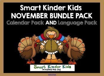 Preview of 2023 Smart Kinder Kids BUNDLE - November Language & Calendar/Math for Smartboard