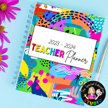 Preview of 2023 Special Education Teacher Editable Planner IEP Binder Lesson Calendar ASL