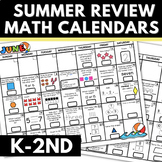 2023 Summer Math Review Calendars | Problem A Day | Kinder