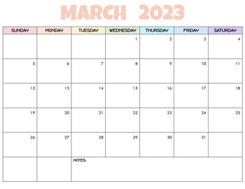 2023 Teacher Monthly Calendar Editable & Printable by amal taouil