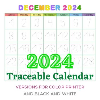 2023 Traceable Calendar Tracing Numbers Coloring Calendar Daily Writing   Original 8831314 1 