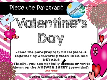 Preview of 2024 VALENTINE'S DAY reading comprehension and questions - INFORMATIONAL PASSAGE