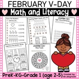 Valentine's Day Math & Literacy NO PREP Activities
