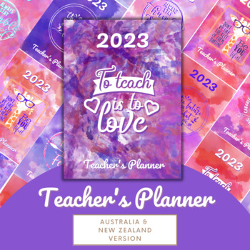 Preview of 2023 Watercolour Teacher's Planner for Australia and New Zealand