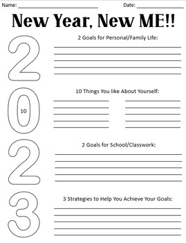 Preview of 2023 Writing Activity - New Year, New Me!