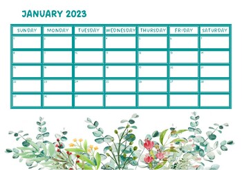 Preview of 2023 calendar - FLOWERS