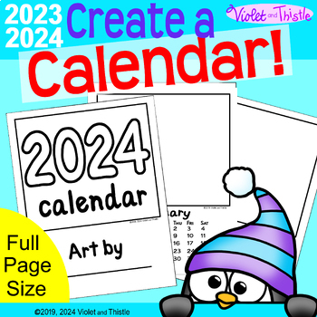 Preview of 2024 Calendar Student Christmas Gift Parents Easy Monthly Printable Activity C3