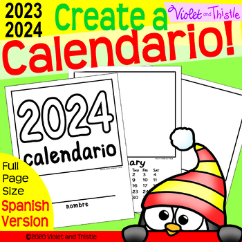 Preview of 2024 2023 SPANISH LANGUAGE Calendar Parent Christmas Gift Easy Monthly SpC3