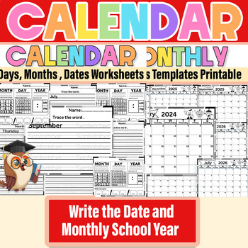 2024-2025-2026 Monthly Calendar|Write the Date and Day of the Week ...