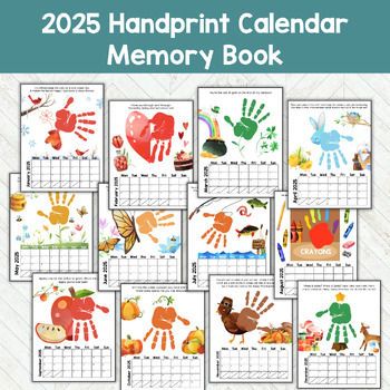 2024 - 2025 Handprint Calendar - Keepsake Gift and Memory Book  TPT