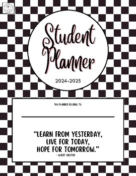 Preview of 2024-2025 Checkered Student Planner and Assignment Tracker