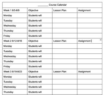 Preview of 2024-2025 Course Calendar