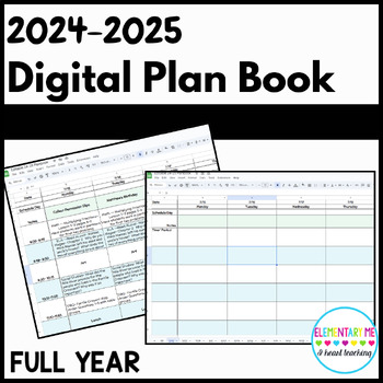 Preview of 2024-2025 Digital Planner - Editable in Google Sheets & Fully Dated