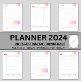 2024-2025 Editable Monthly Planner Templates Printable  | 