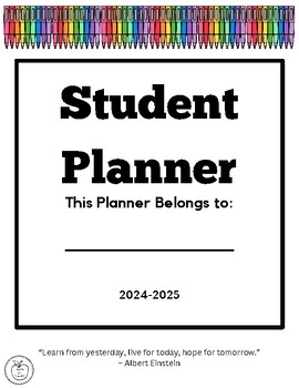 Preview of 2024-2025 Flare Pen Student Planner and Assignment Tracker