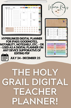 Preview of Digital Planner All in One BUNDLE (editble lesson planner/calendar) Goodnotes!