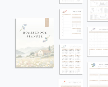 Preview of 2024 2025 Homeschool Planner Printable | 200+ Pages