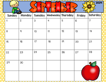 2024-2025 Monthly SNACK Calendar (Editable) | Back to School | PreK ...