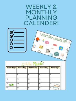 Preview of 2024- 2025 Planning Calender|| Editable|| Weekly & Monthly Options!!