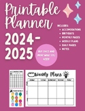 2024-2025 Printable School Planner