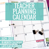 New! 2024-2025 Printable Teacher Planning Calendar Template